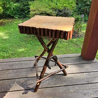 Three Rustic Tables w/ Local Rhododendron (FP-JS)