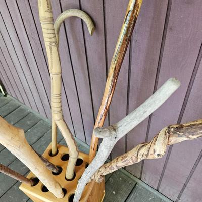 Collection of Wooden Canes w/Stand  (FP-JS)