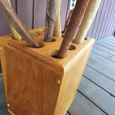 Collection of Wooden Canes w/Stand  (FP-JS)