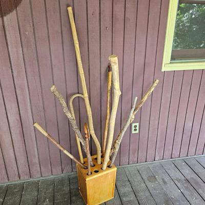 Collection of Wooden Canes w/Stand  (FP-JS)