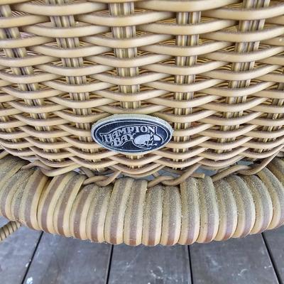 Pair of Hampton Bay Faux Wicker Armchairs  (FP-JS)