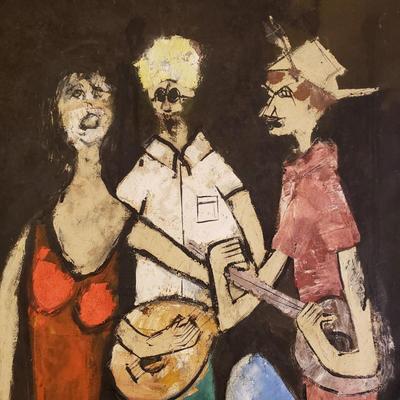 Three Person Band Painting Signed â€˜Morteâ€™  (UO-KD)
