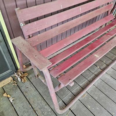 Wood Bench Glider w/Metal Stand  (FP-JS)