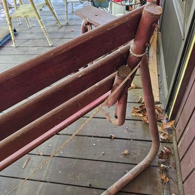 Wood Bench Glider w/Metal Stand  (FP-JS)