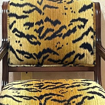 LINEAGE HOME FURNISHINGS ~ Mahogany Leopard Arm Chair