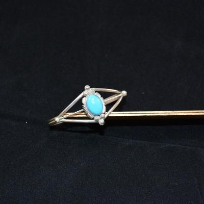 925 Sterling Adjustable Bracelet w/ Turquoise Setting