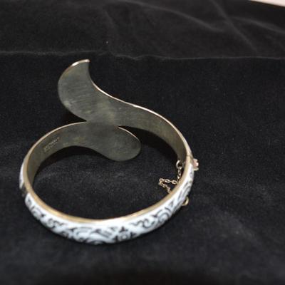 Vintage Thailand Silver Clasp Bracelet 8" 24.5g
