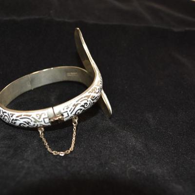Vintage Thailand Silver Clasp Bracelet 8" 24.5g