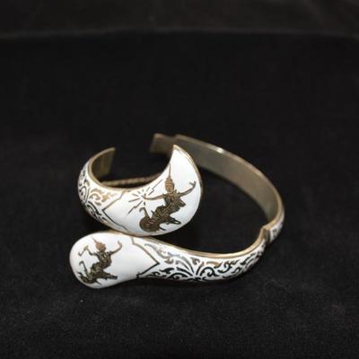 Vintage Thailand Silver Clasp Bracelet 8" 24.5g