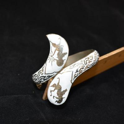 Vintage Thailand Silver Clasp Bracelet 8" 24.5g