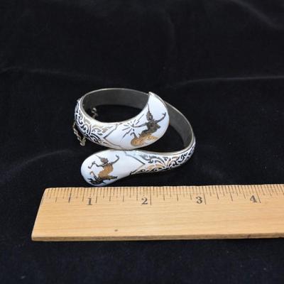 Vintage Thailand Silver Clasp Bracelet 8" 24.5g