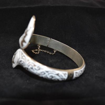 Vintage Thailand Silver Clasp Bracelet 8" 24.5g