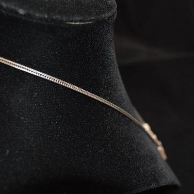 925 Sterling Herringbone Chain w/ 925 Pendant 18" 15.1g