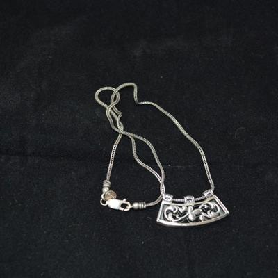 925 Sterling Herringbone Chain w/ 925 Pendant 18" 15.1g