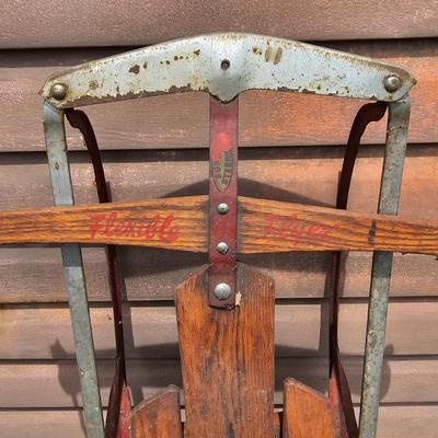 Two Vintage Sleds & Wheelbarrow  (OB3-JS)