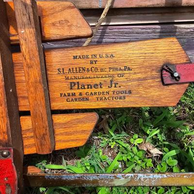 Two Vintage Sleds & Wheelbarrow  (OB3-JS)