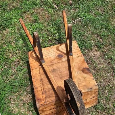Two Vintage Sleds & Wheelbarrow  (OB3-JS)