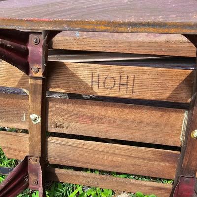 Two Vintage Sleds & Wheelbarrow  (OB3-JS)