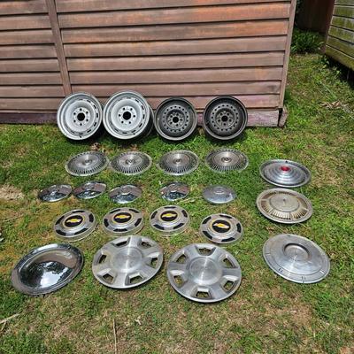 4 Wheel Rims & Miscellaneous Hub Caps  (OB3-JS)