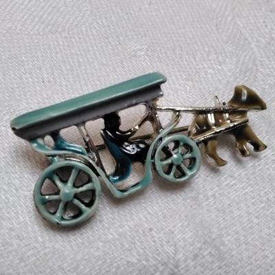 Horse and Carriage Brooch