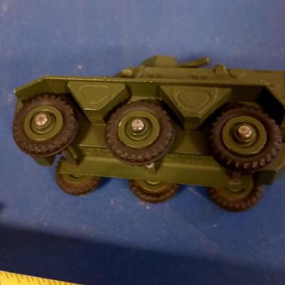 LOT 110 DINKY ARMOR PERSONNEL CARRIER AND THREE SOLDIERS