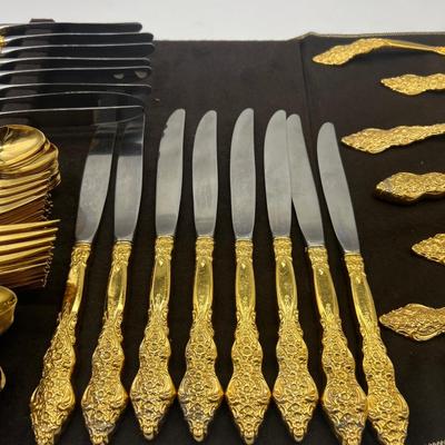 1847 Rogers Bros Gold Plate, Heritage Silversmiths three piece hostess