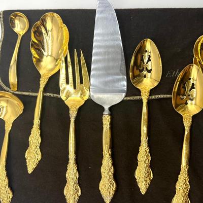 1847 Rogers Bros Gold Plate, Heritage Silversmiths three piece hostess
