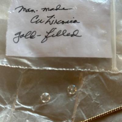 Cubic Zirconia and Gold filled Chain
