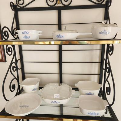 Lot of 9 Corning Ware Blue Cornflower Casserole , Bowls, Pie plate