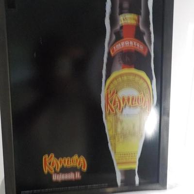 Liquor sign " Kahlua"  22 x 14, sign./ est $20 to $40.