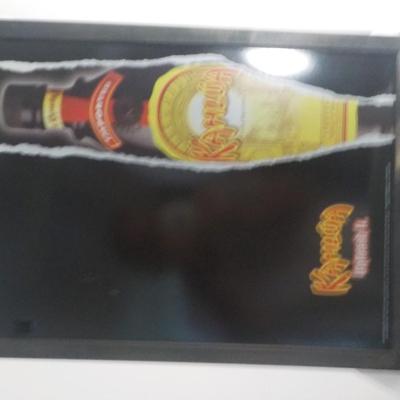 Liquor sign " Kahlua"  22 x 14, sign./ est $20 to $40.