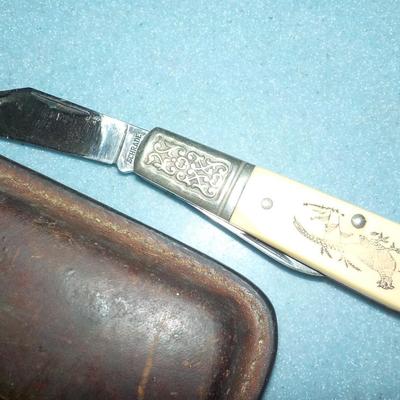 Schrade "old timer" and deer both folding/ case for larger/ est. $30 to $75.
