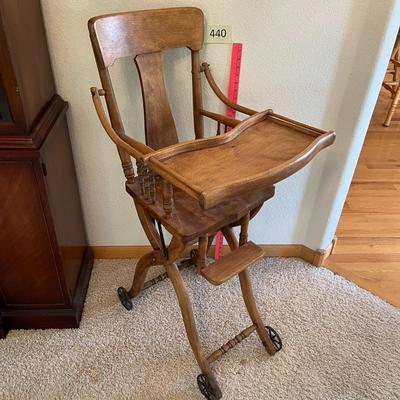 Antique High chair, convertable