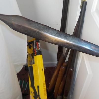 African Hand made wooden spear made of IRON WOOD (real) / est $110 to $185.