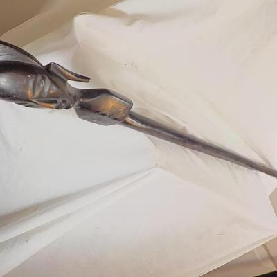 African Hand made wooden spear made of IRON WOOD (real) / est $110 to $185.