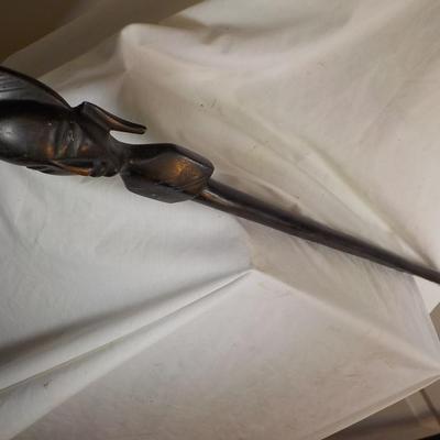 African Hand made wooden spear made of IRON WOOD (real) / est $110 to $185.