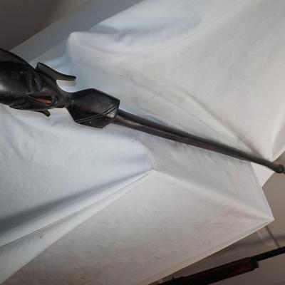 African Hand made wooden spear made of IRON WOOD (real) / est $110 to $185.
