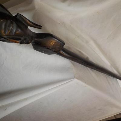 African Hand made wooden spear made of IRON WOOD (real) / est $110 to $185.