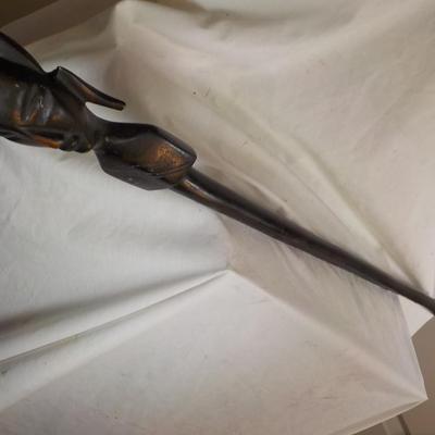 African Hand made wooden spear made of IRON WOOD (real) / est $110 to $185.