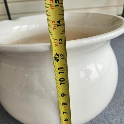 Large Heavy Patio Planter 16" diameter 13" tall with Watering Lip
