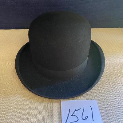 Vintage Black Portis Bowler Derby Hat