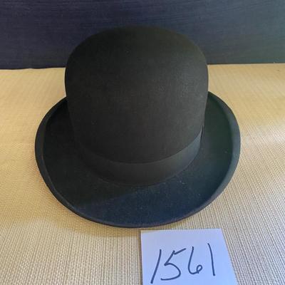 Vintage Black Portis Bowler Derby Hat