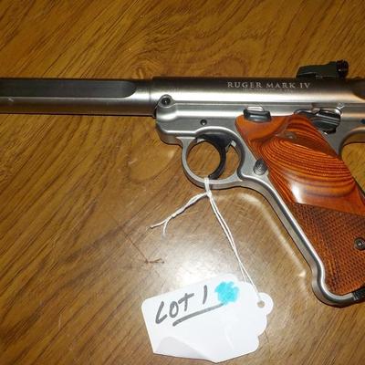 Ruger Mark 1V 22 cal. competition pistol./ $300 to $800.