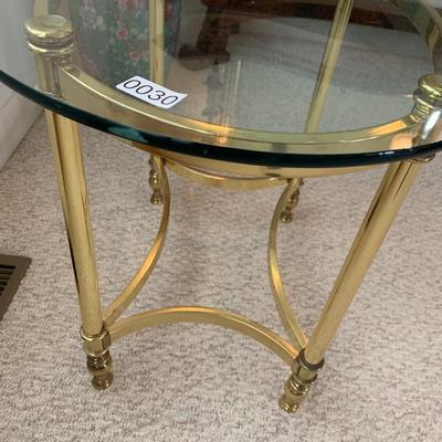 Glass Top Brass Base Coffee Table