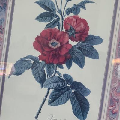 PAIR Decorative Framed/Matted Floral Art
