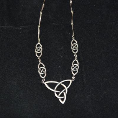 925 Sterling Celtic Knot Segmented Necklace 18" 10.6g