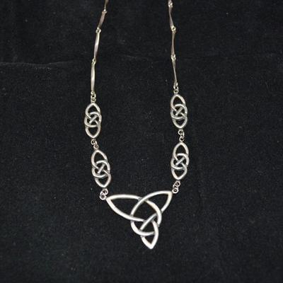 925 Sterling Celtic Knot Segmented Necklace 18