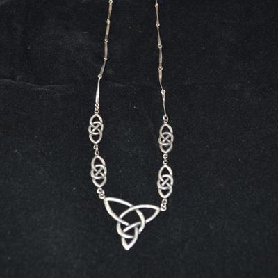 925 Sterling Celtic Knot Segmented Necklace 18