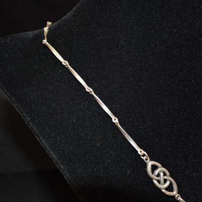 925 Sterling Celtic Knot Segmented Necklace 18" 10.6g