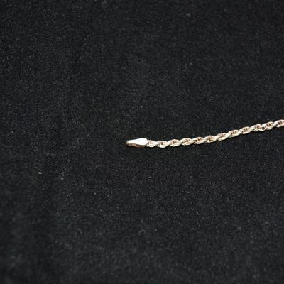 925 Sterling Twist Chain Bracelet 7" 2.4g